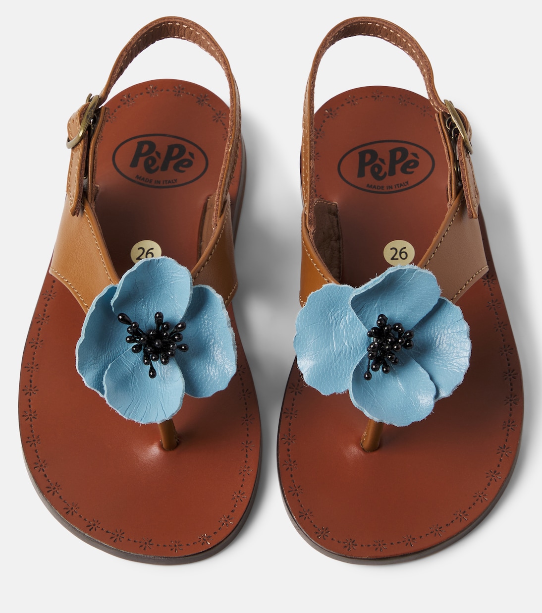 Juliette floral-appliqué leather sandals | PèPè
