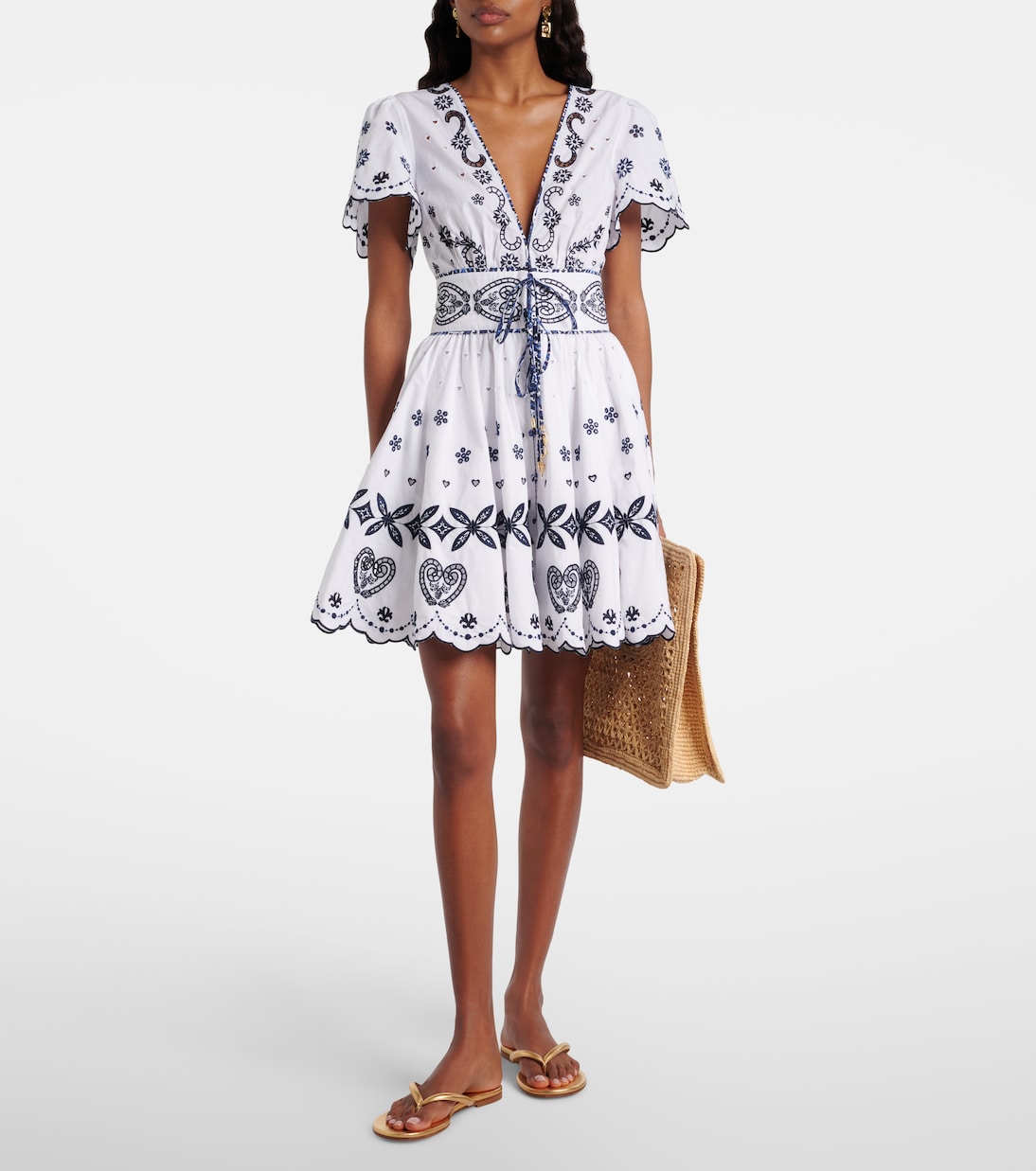 Besticktes Minikleid aus Baumwolle | Camilla