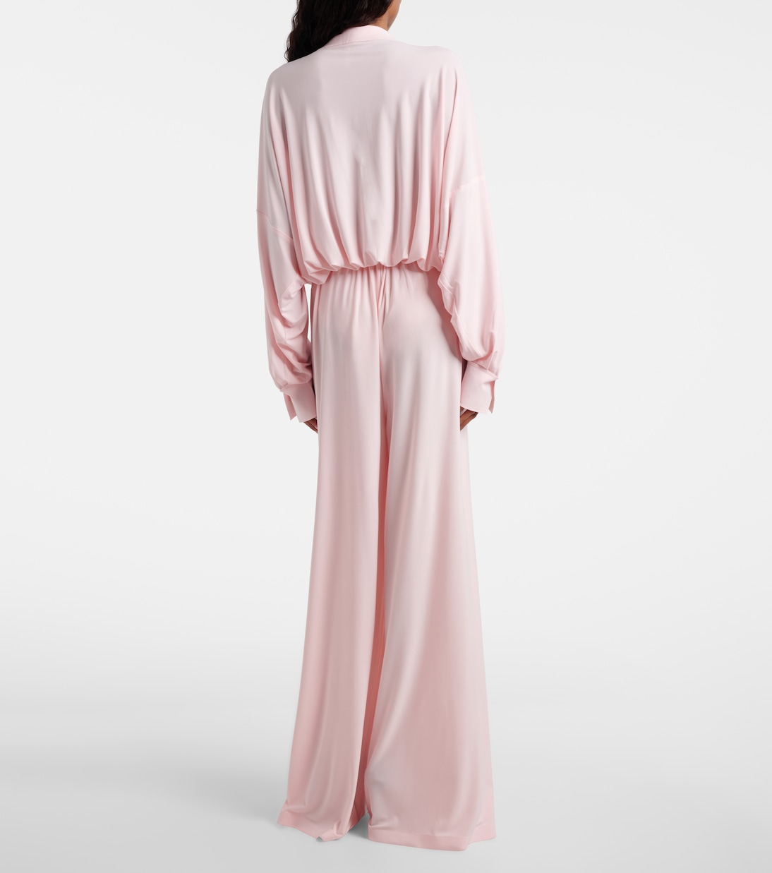 بنطلون بأرجل واسعة وخصر عالي | Norma Kamali