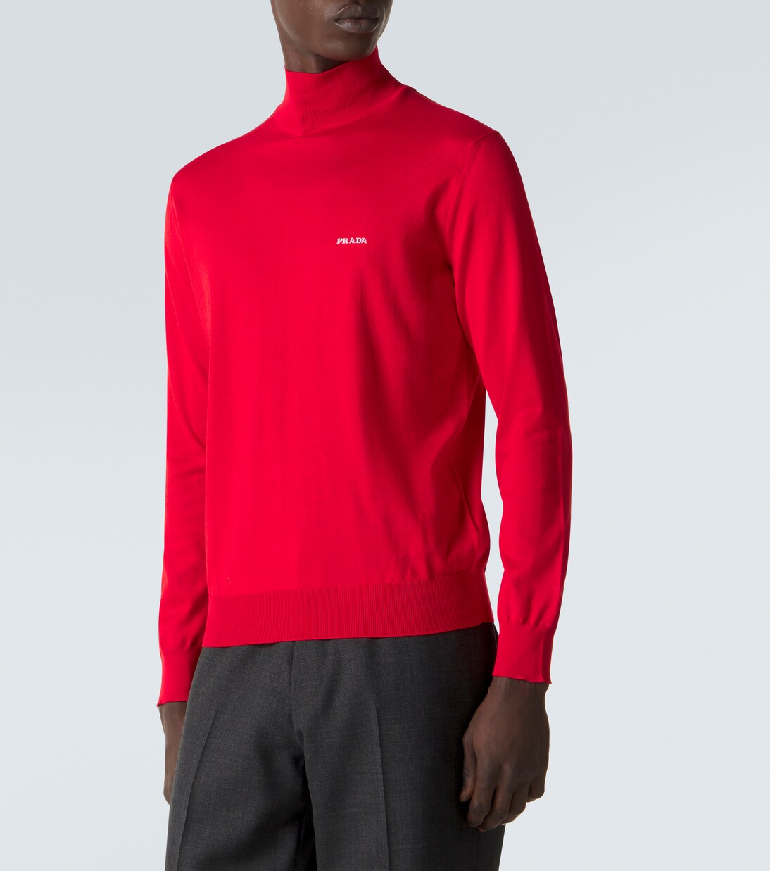 Jersey de cuello alto de algodón | Prada