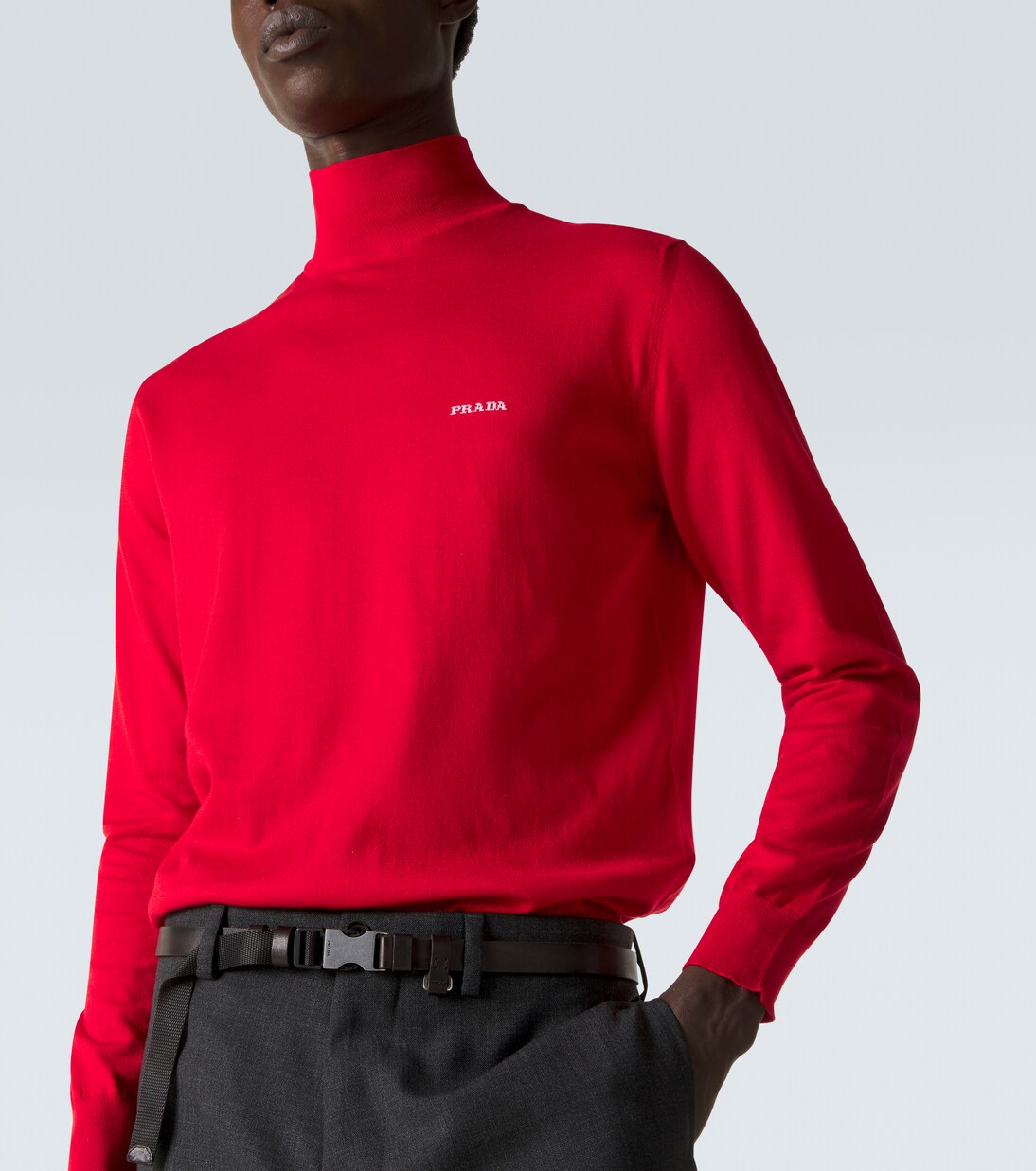 Jersey de cuello alto de algodón | Prada