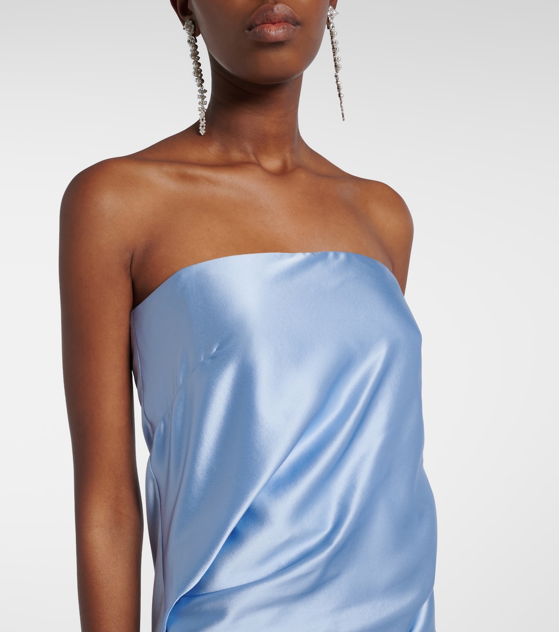 Draped silk charmeuse bustier gown | The Sei
