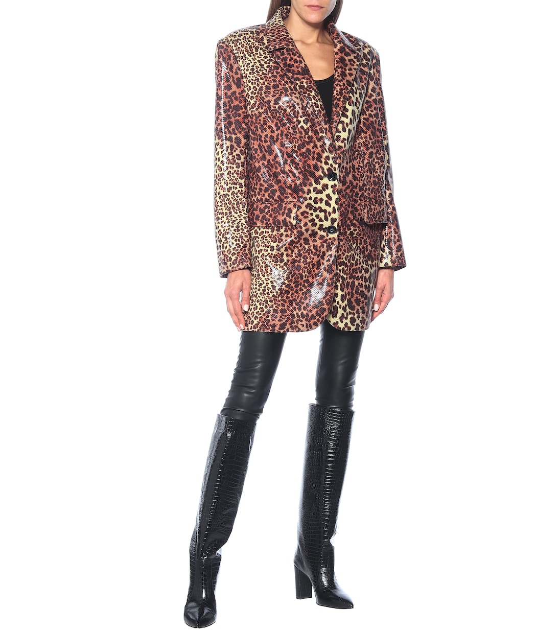 Blazer Juniper a stampa in similpelle | Stand Studio
