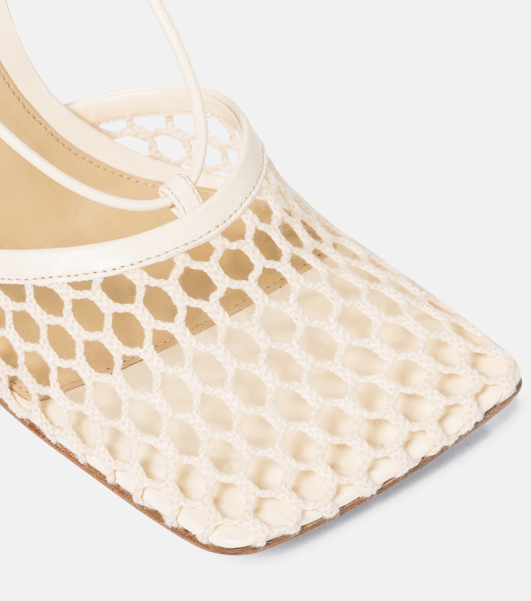 Stretch leather-trimmed mesh pumps | Bottega Veneta
