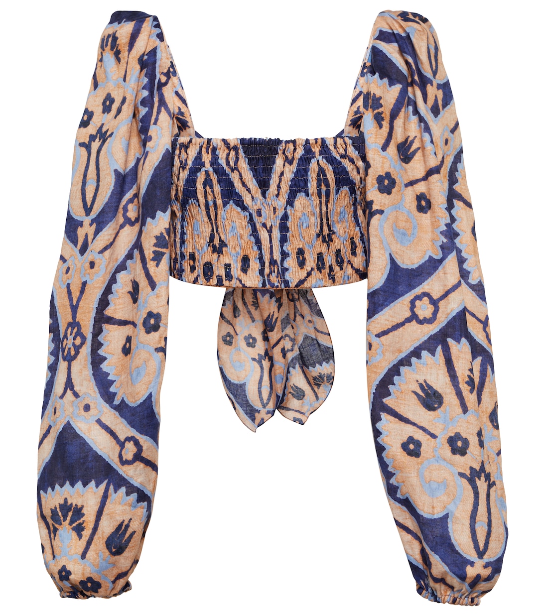 Filles De Joie printed linen crop top | Johanna Ortiz