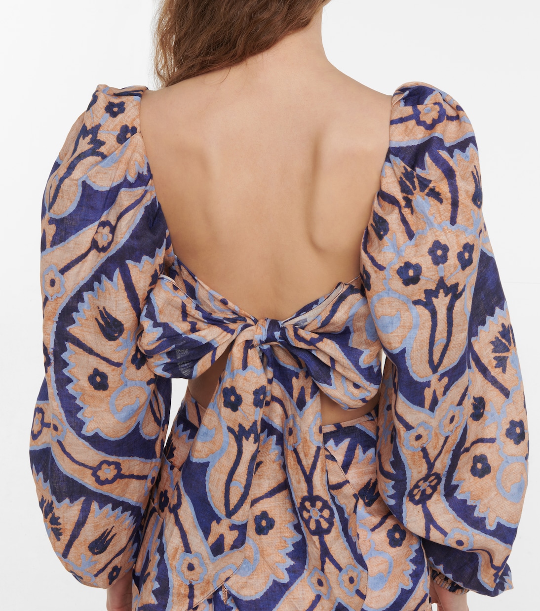 Filles De Joie printed linen crop top | Johanna Ortiz