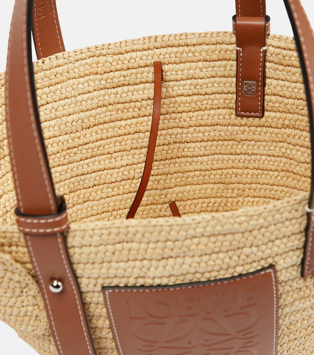 Cabas Elephant Small en raphia et cuir | Loewe