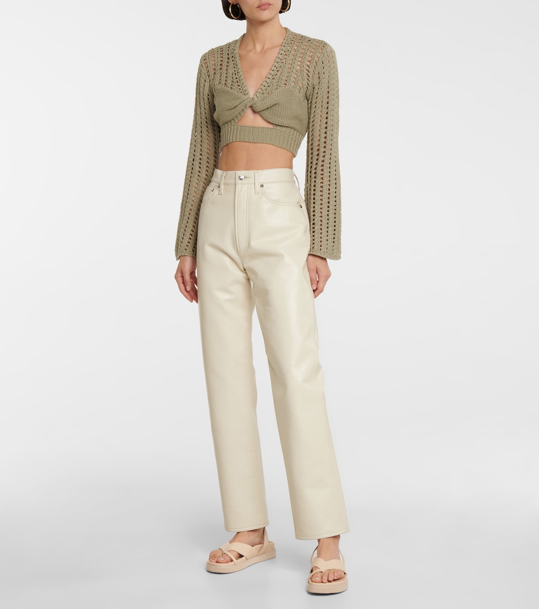 Ralia cotton and linen crop top | Simkhai