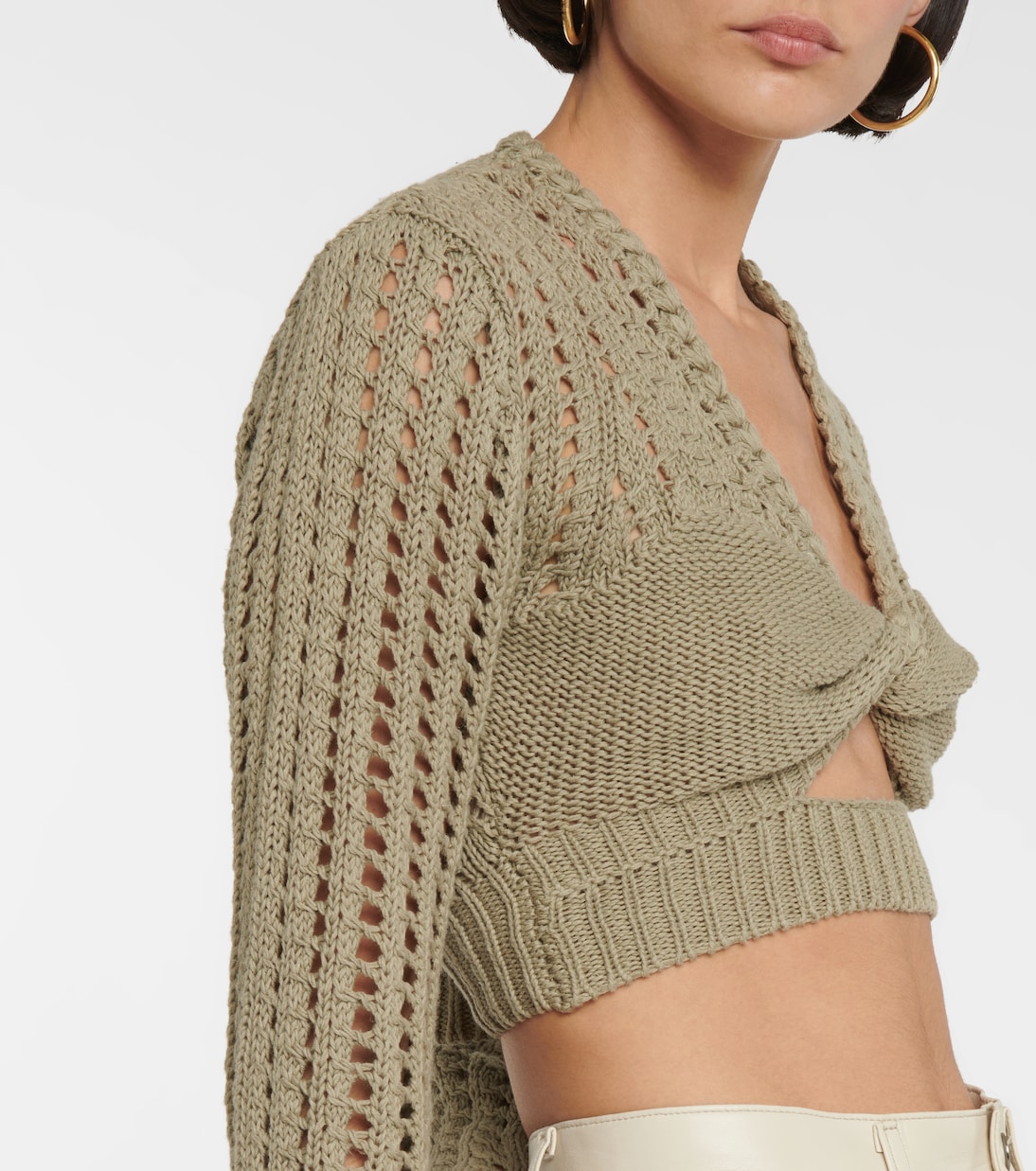 Ralia cotton and linen crop top | Simkhai