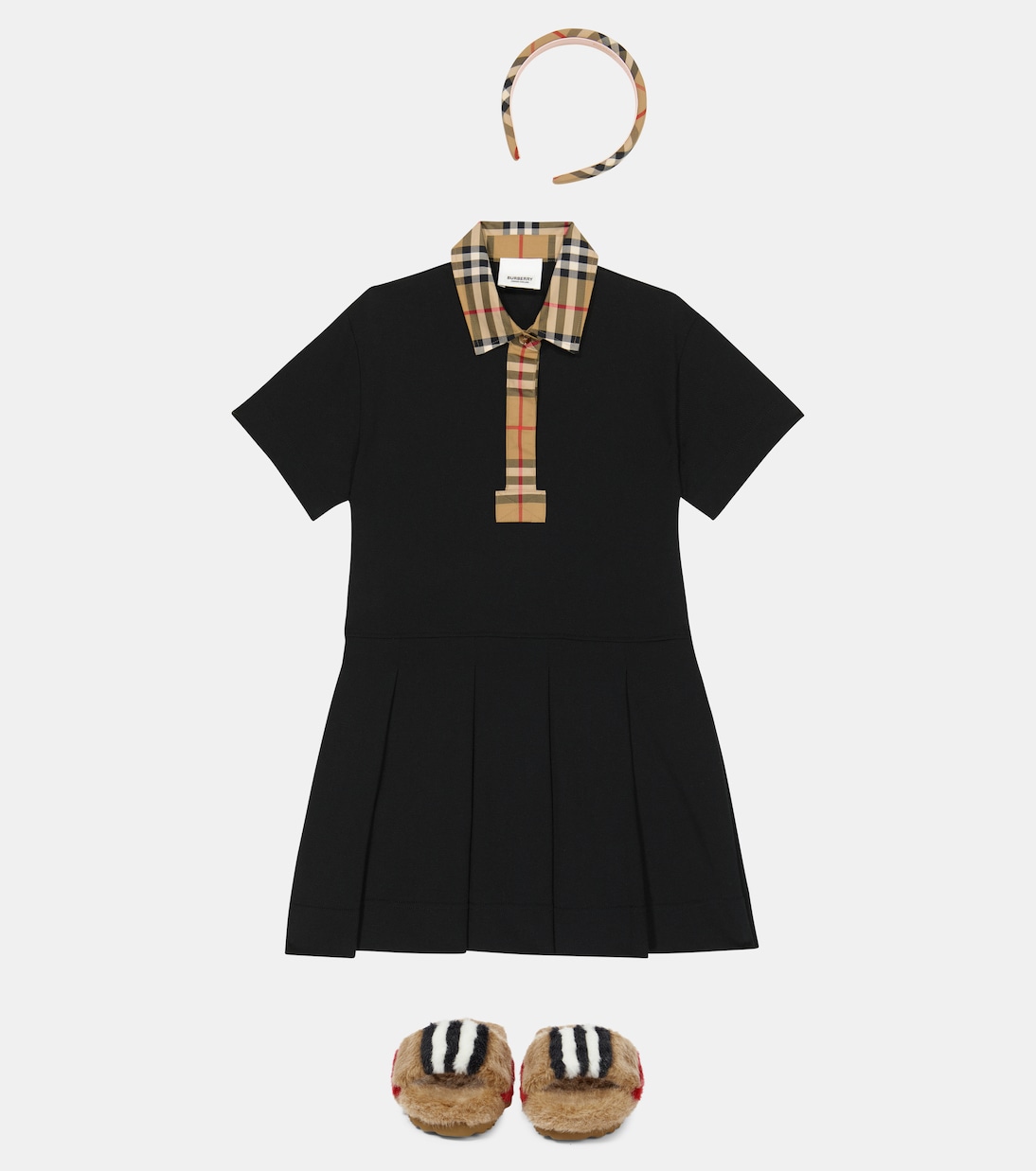 Icon Stripe faux fur slides | Burberry Kids