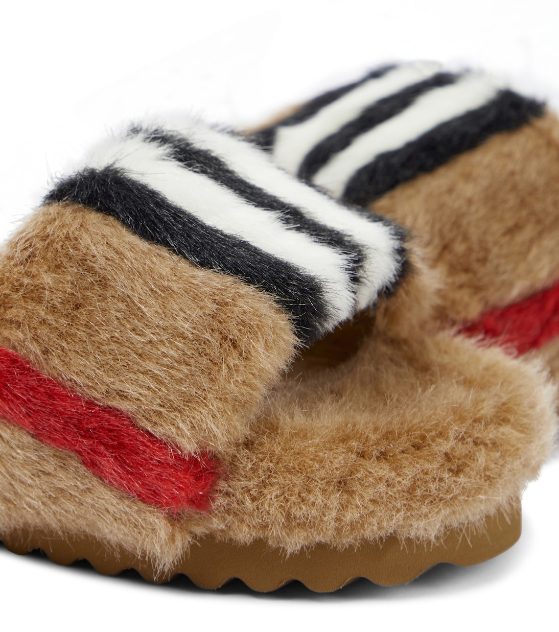 Icon Stripe faux fur slides | Burberry Kids