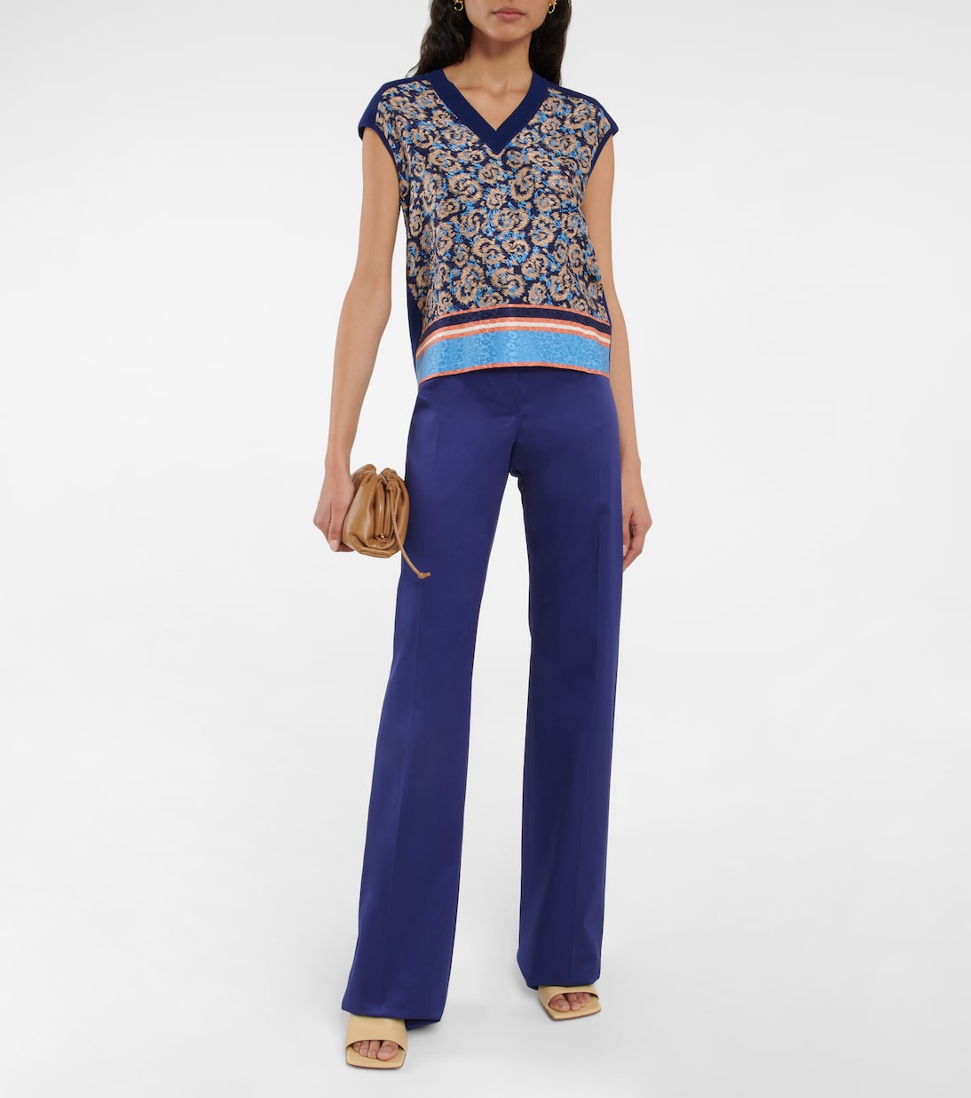 Top de punto de algodón con paneles | Ferragamo
