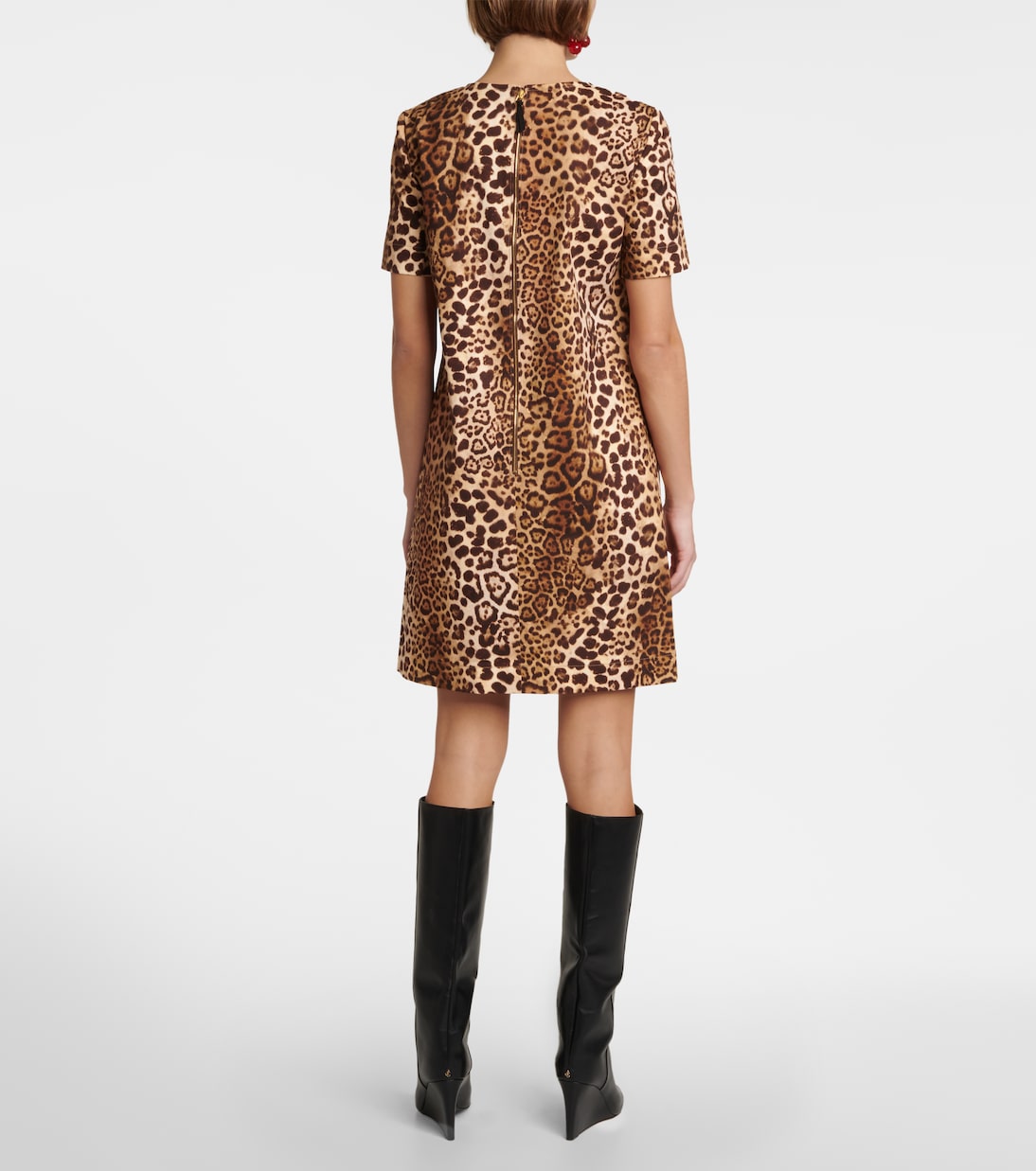 Leopard-print cotton-blend minidress | Carolina Herrera
