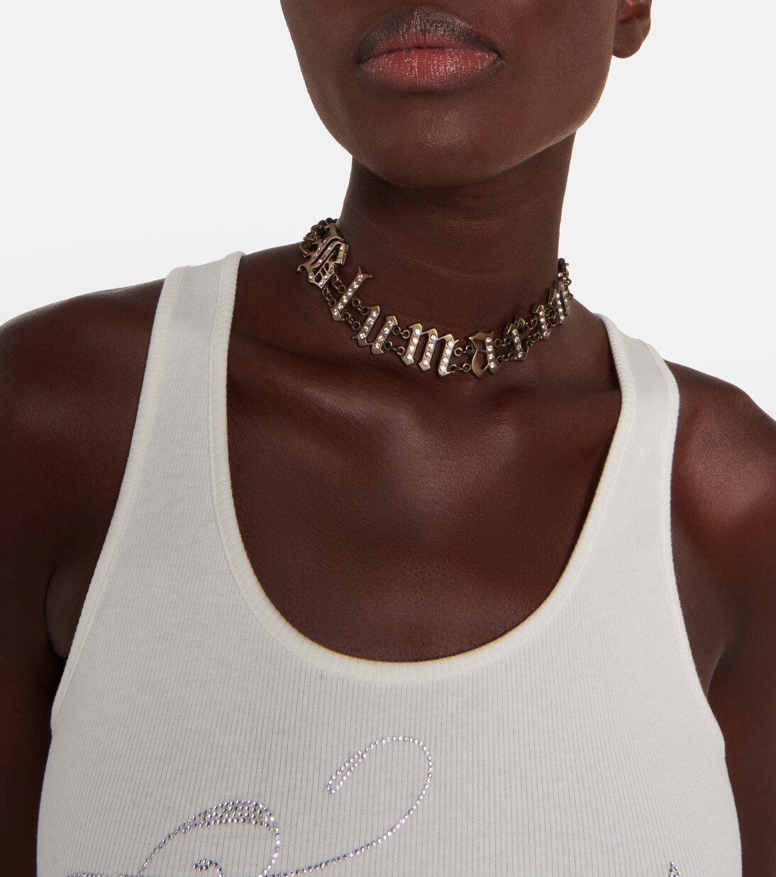 Choker con cristalli e logo | Blumarine