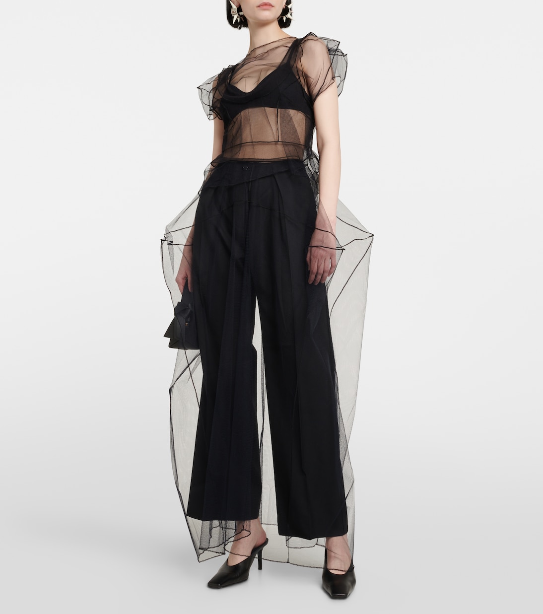 Top in mesh con volant | Acne Studios