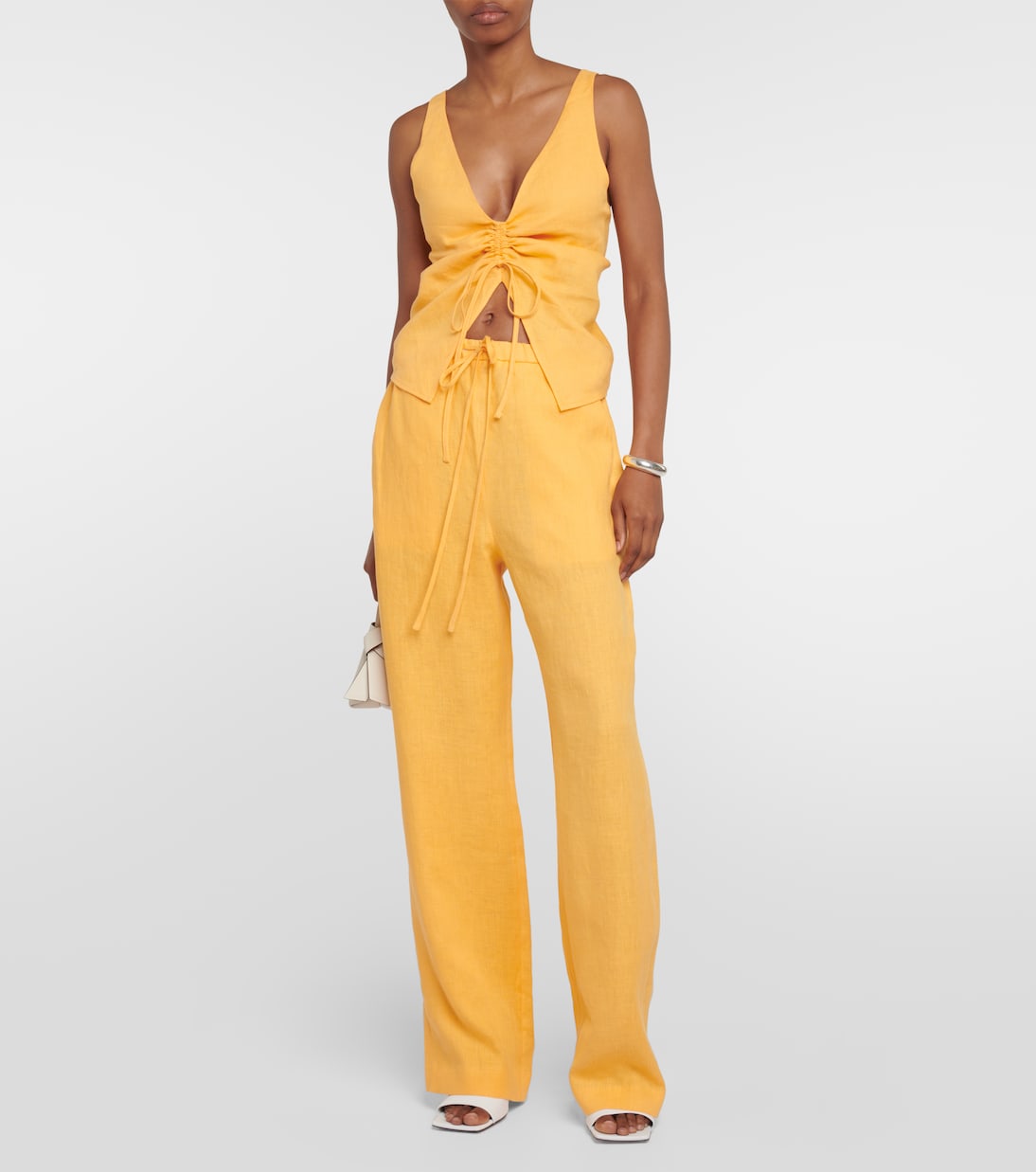 Pantaloni regular in lino | Nanushka
