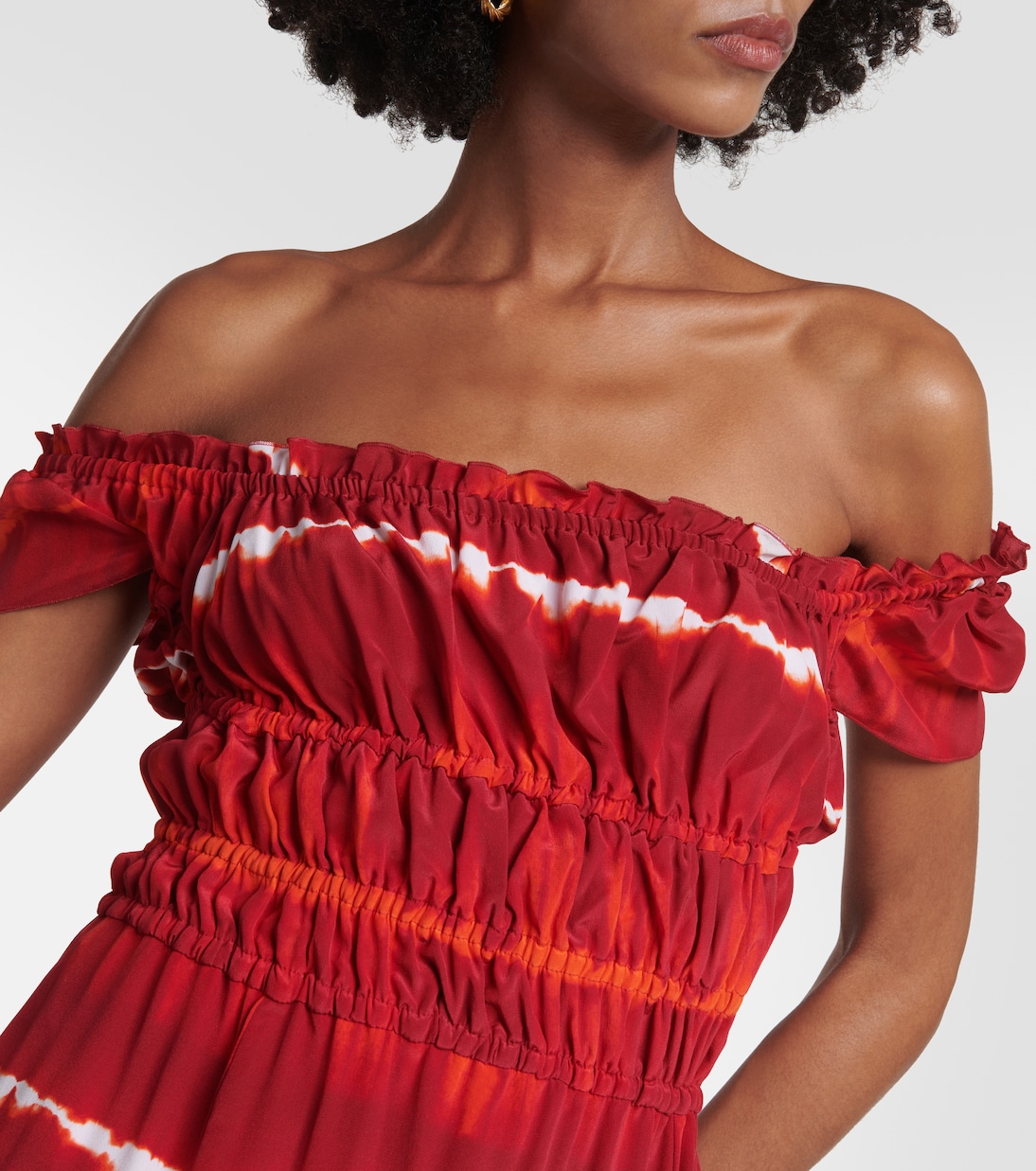 Vestido midi de seda sin hombros | Altuzarra