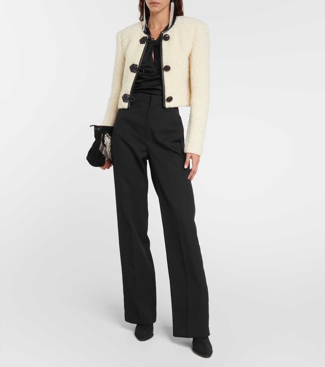 Gradilia leather-trimmed wool jacket | Isabel Marant