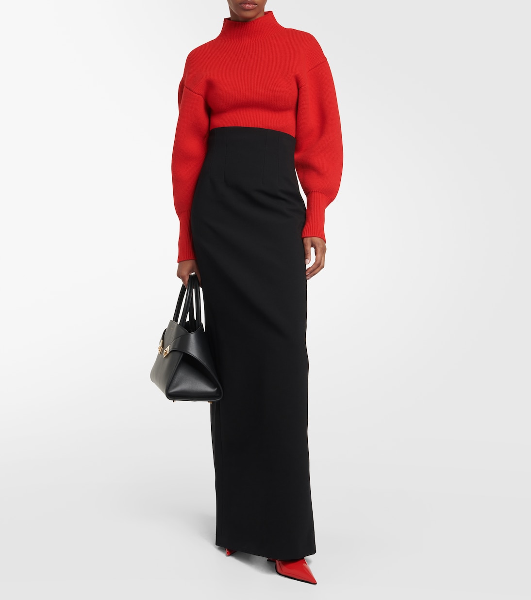 High-Rise-Maxirock aus einem Wollgemisch | Ferragamo