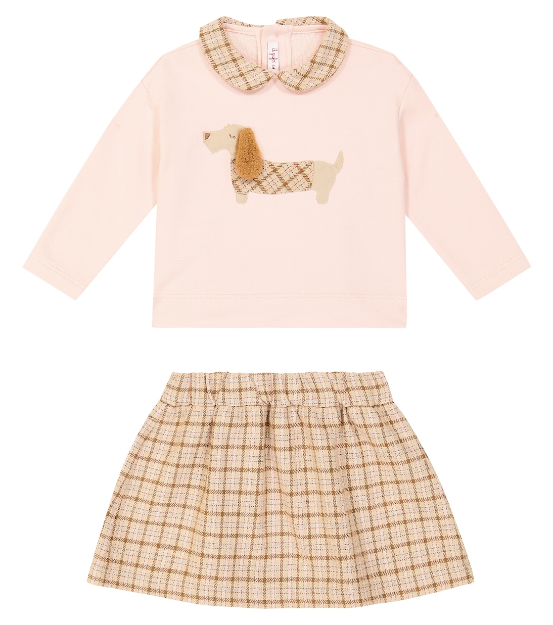 Bebé - set de top y falda de algodón | Il Gufo