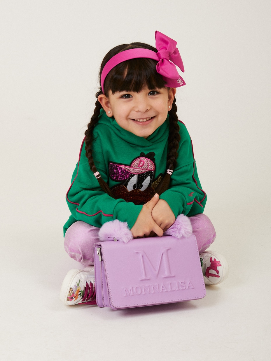 Borsa a spalla in similpelle con logo | Monnalisa