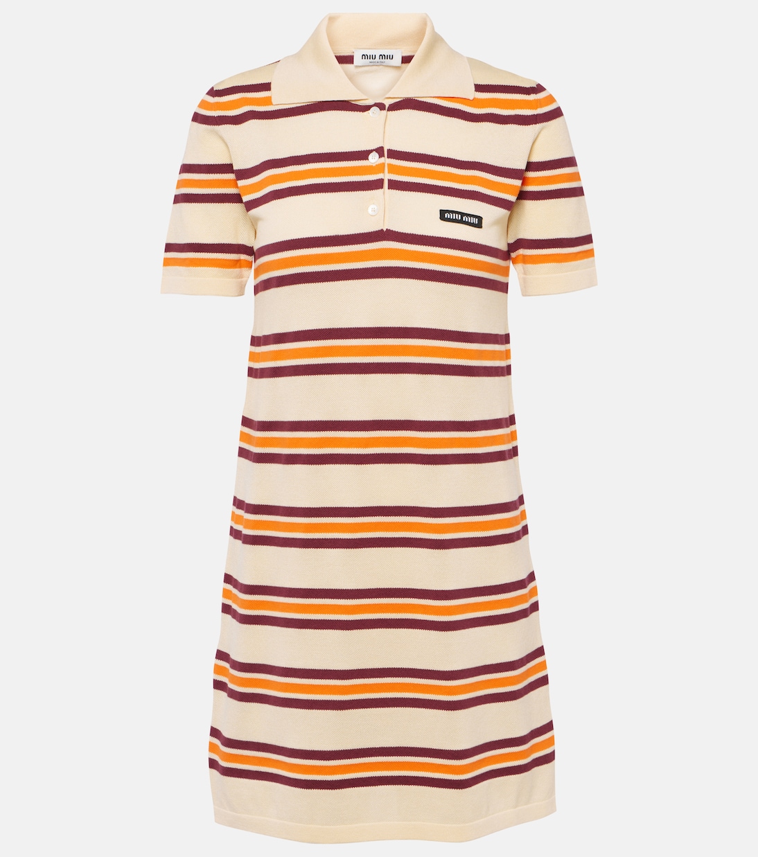 Miniabito in seta e cotone a righe | Miu Miu