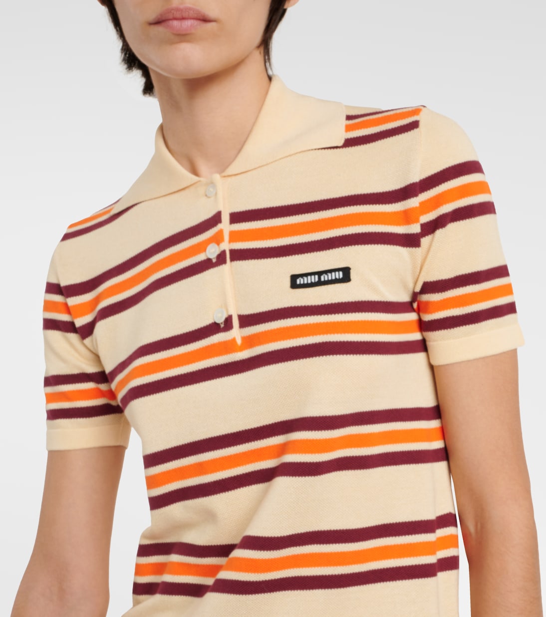 Miniabito in seta e cotone a righe | Miu Miu