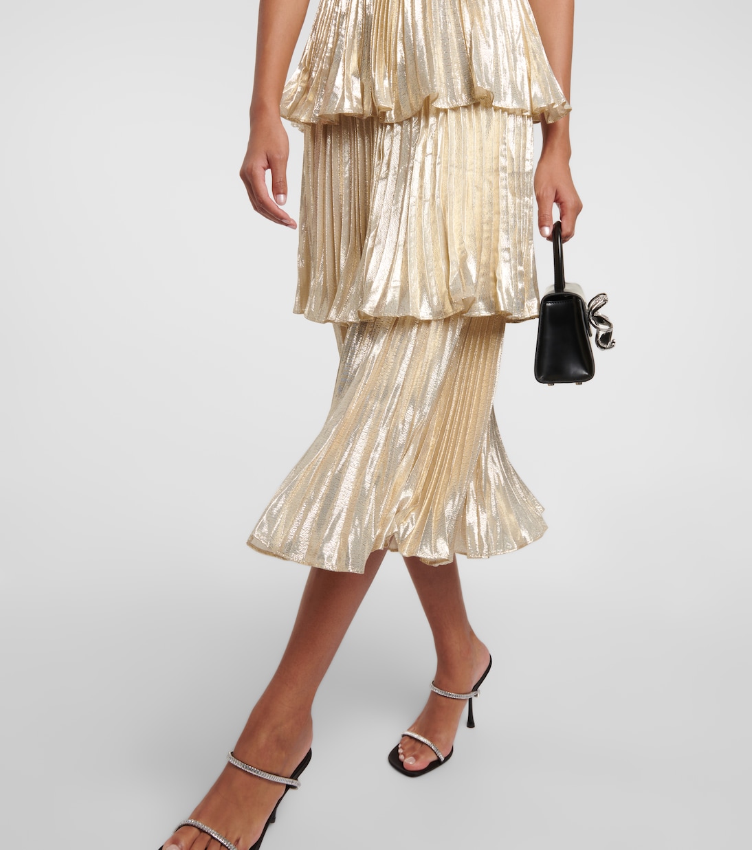 Metallic Tiered Midi Dress | Self-Portrait