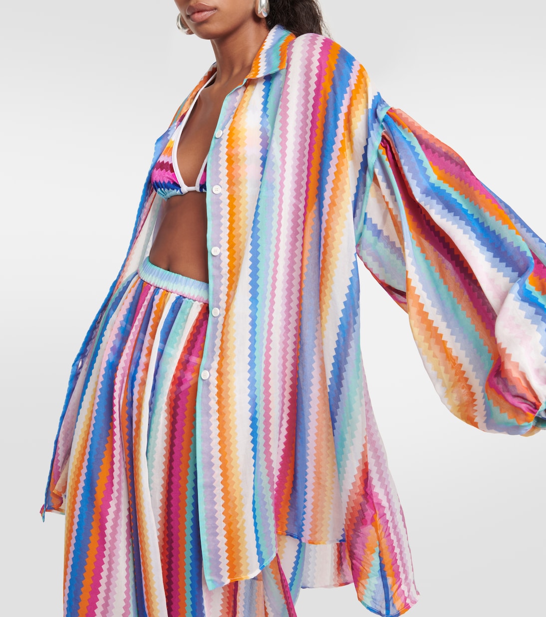 Zig Zag cotton-blend shirt in multicoloured - Missoni Mare