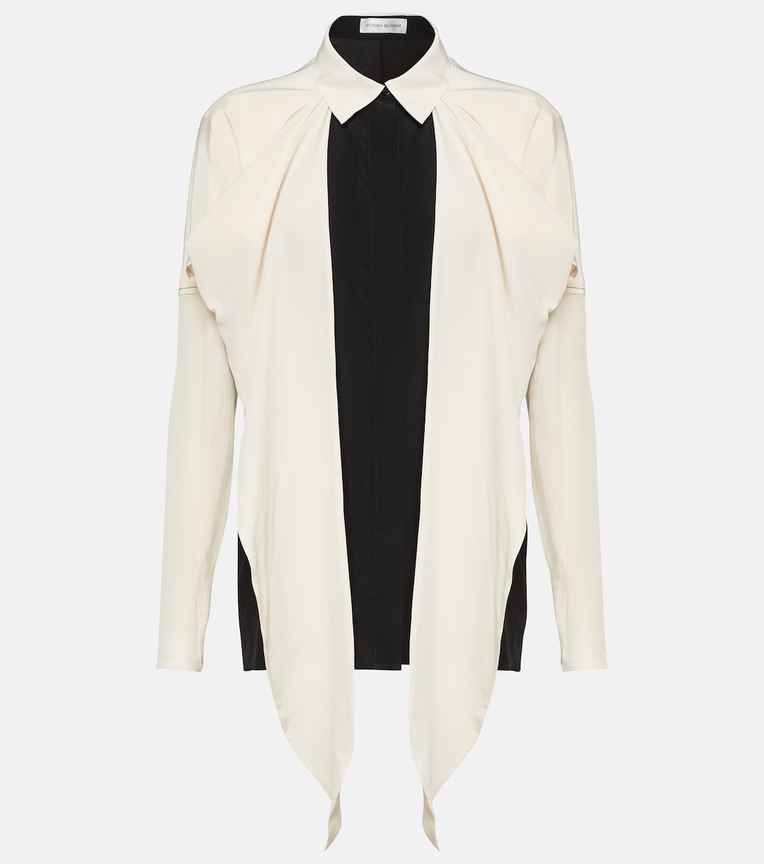 Blusa de crepé de china de seda con lazo | Victoria Beckham