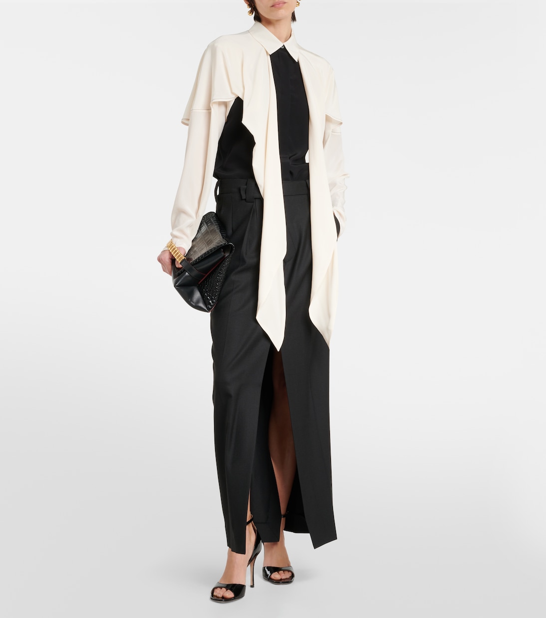 Blusa de crepé de china de seda con lazo | Victoria Beckham