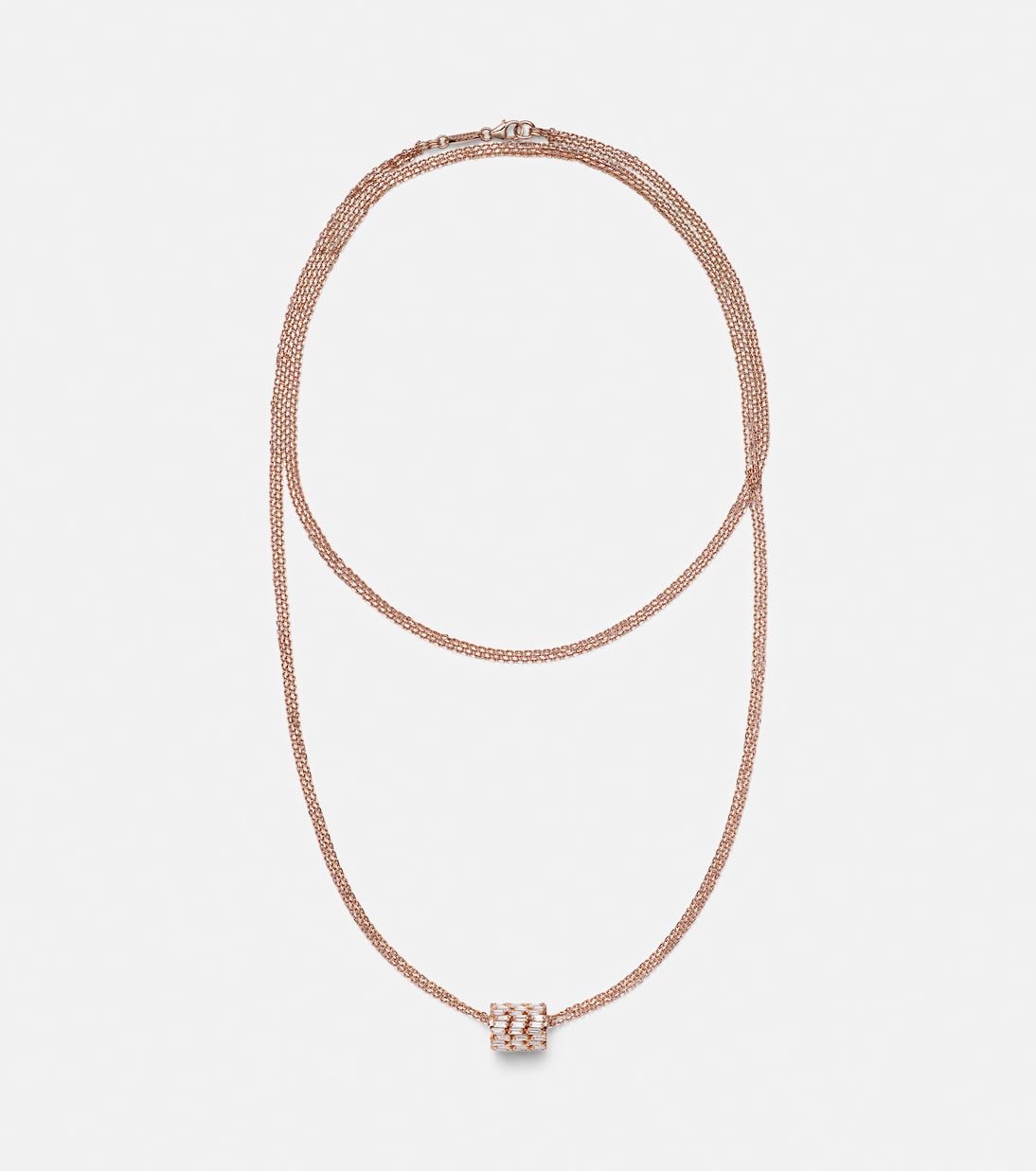 Collana in oro rosa 18kt con diamanti di Suzanne Kalan, elegante e giovanile