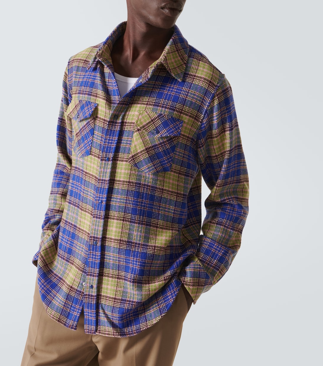 Camicia in tartan di cashmere | God's True Cashmere