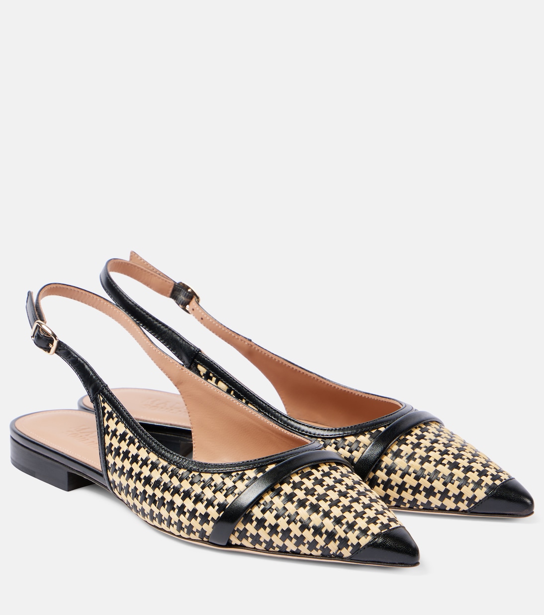 Ballerine slingback Jama in rafia con pelle | Malone Souliers