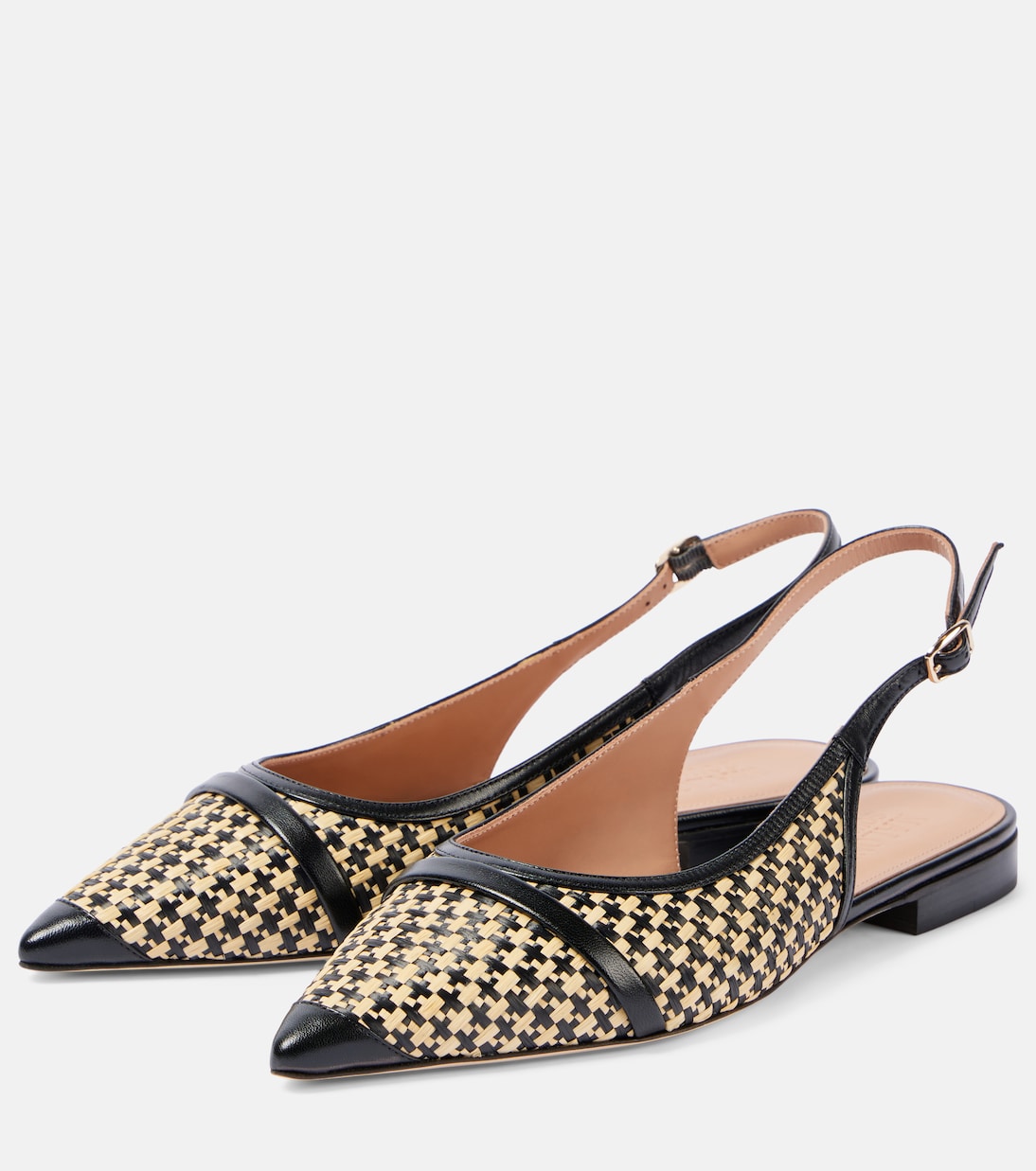 Ballerine slingback Jama in rafia con pelle | Malone Souliers