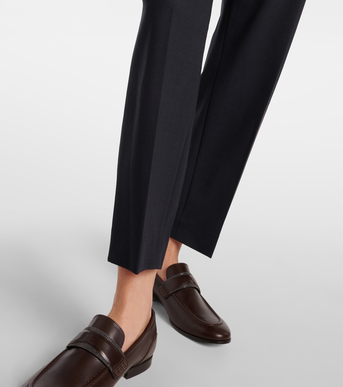 Pantalon tapered en laine mélangée | Brunello Cucinelli