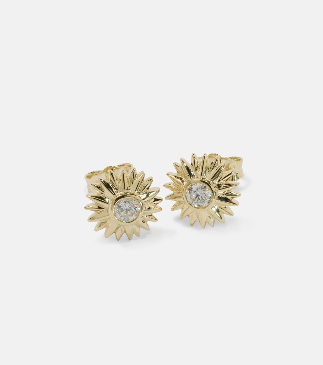 Orecchini in oro giallo 14kt con diamanti - Colpo di sole Sydney Evan