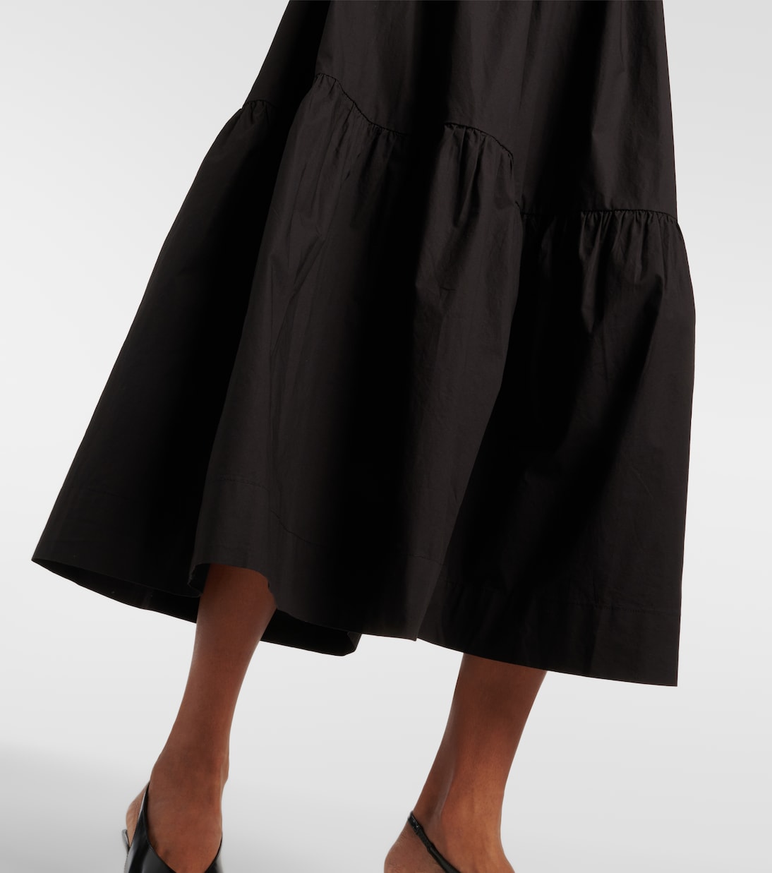 Midikleid Shirred aus Baumwollpopeline | Ganni