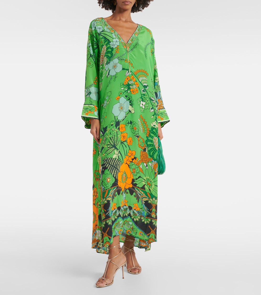 Printed silk kaftan | Camilla