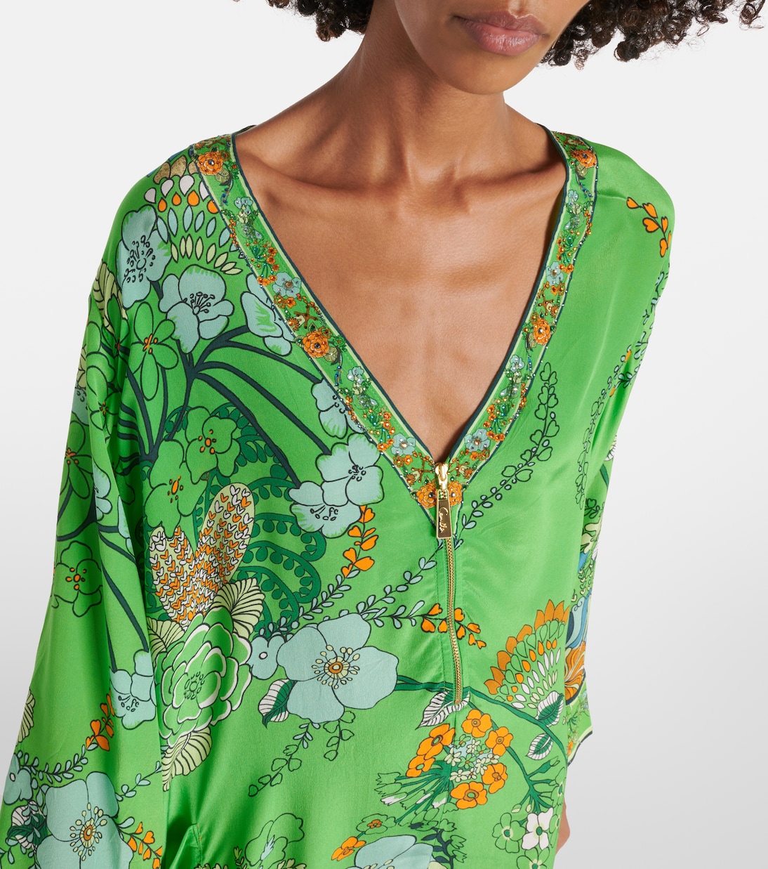 Printed silk kaftan | Camilla