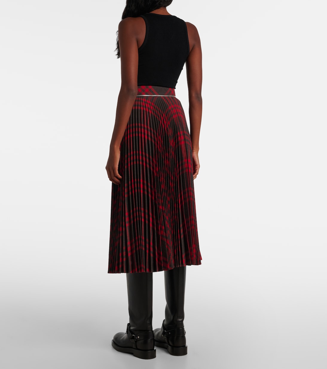 Falda midi con Burberry Check plisada | Burberry