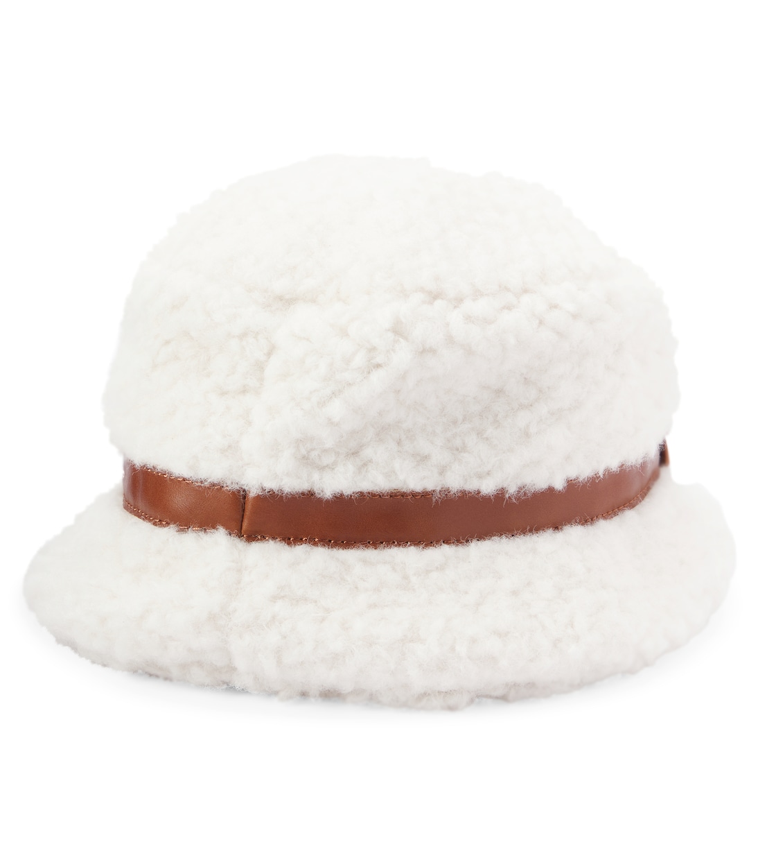 Cappello da pescatore in shearling sintetico con pelle | Chloé Kids