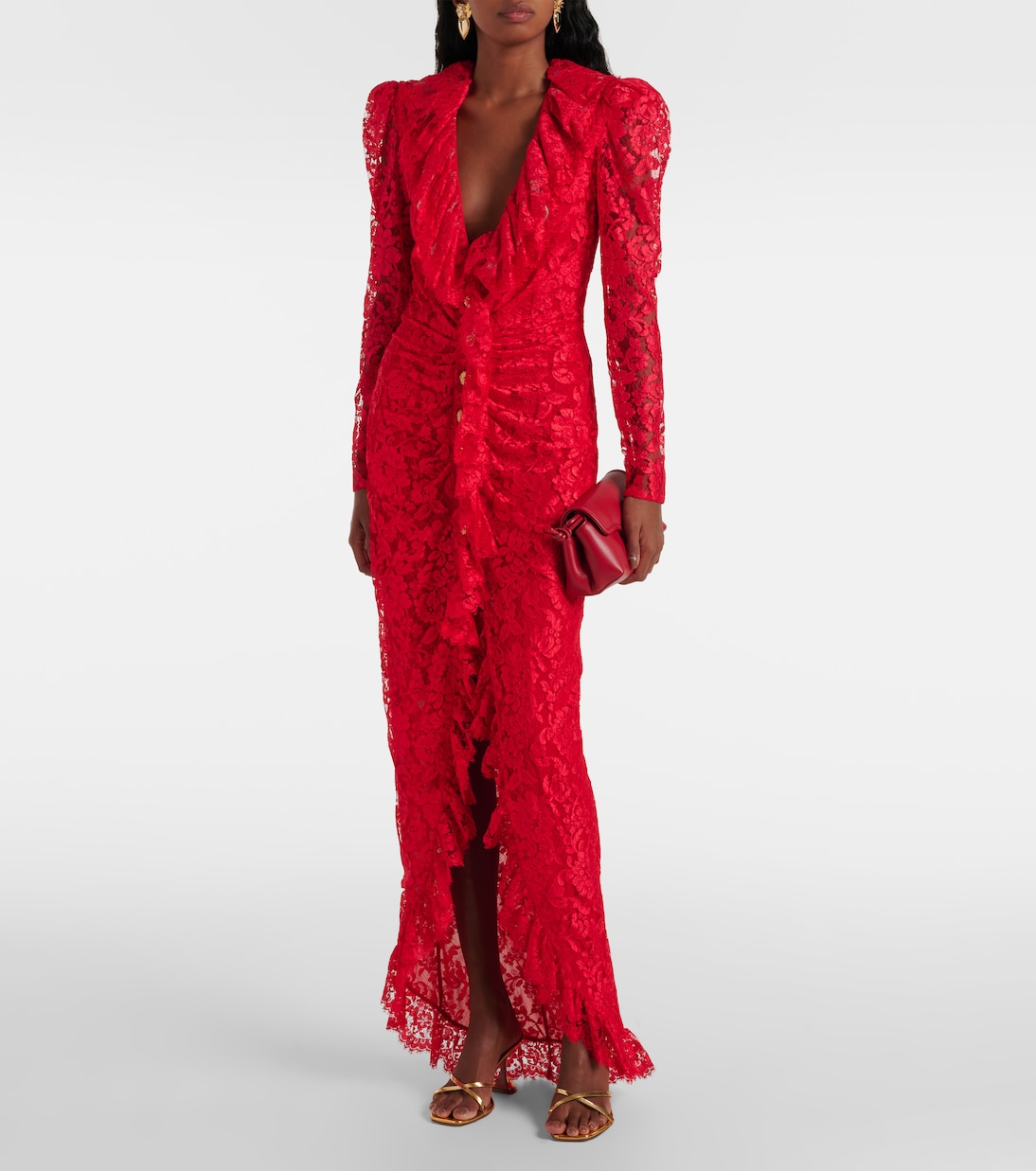 Robe longue en dentelle | Alessandra Rich