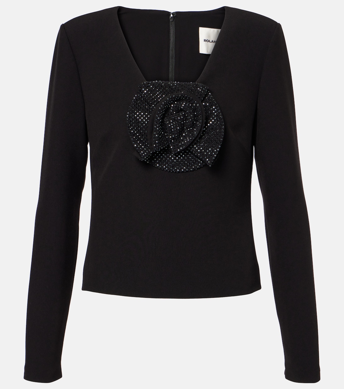 Top in crêpe con applicazione floreale | Roland Mouret