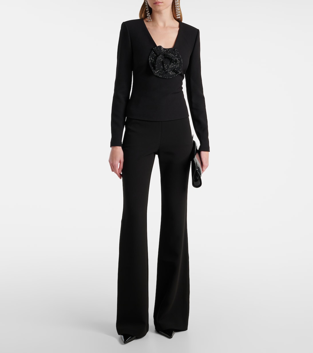 Top in crêpe con applicazione floreale | Roland Mouret