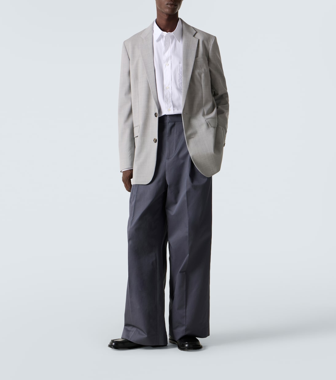 Pleated cotton wide-leg pants | Loewe