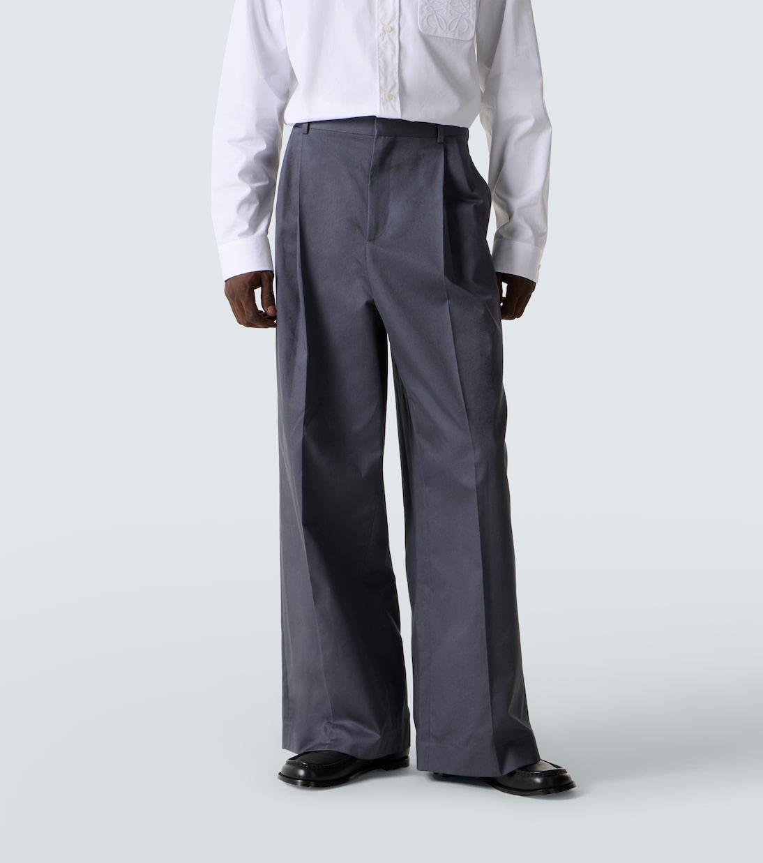 Pleated cotton wide-leg pants | Loewe