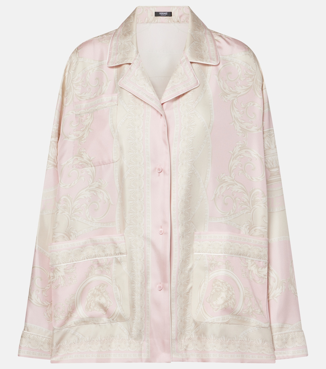 Camicia in twill di seta con stampa | Versace