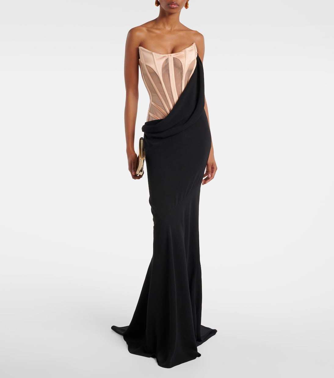 Robe aus Samt und Mesh | Mugler