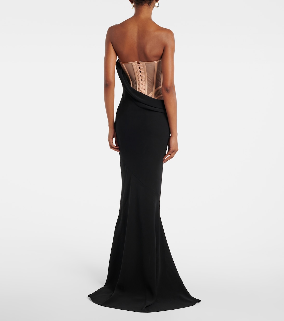 Robe aus Samt und Mesh | Mugler